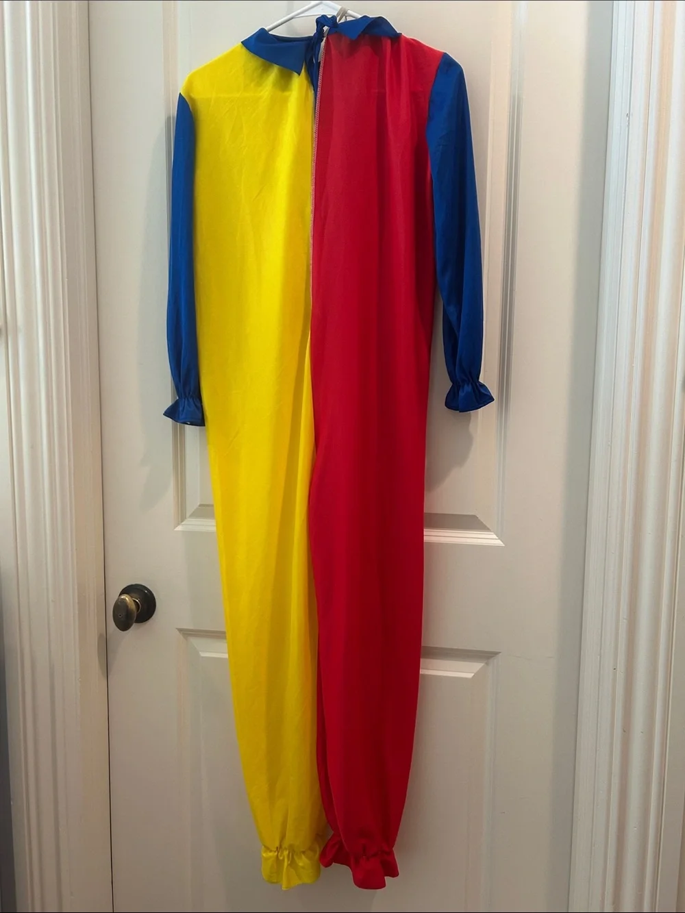 Rubie’s Color Block Clown One Piece PullOn Costume w/ polka dot tie kids size L